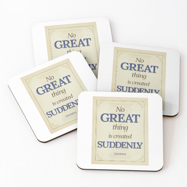 Item preview, No Great Thing Is Created Suddenly - Epictetus - Elegant Script Stoic Quote - Egyptian Blue Version designed and sold by Stoic Core.