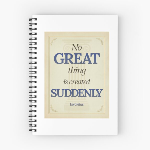 Item preview, No Great Thing Is Created Suddenly - Epictetus - Elegant Script Stoic Quote - Egyptian Blue Version designed and sold by Stoic Core.