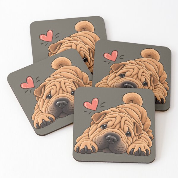 Item preview, sharpei Cute Shar Pei Puppy Love Cartoon designed and sold by MR-HOOBY.
