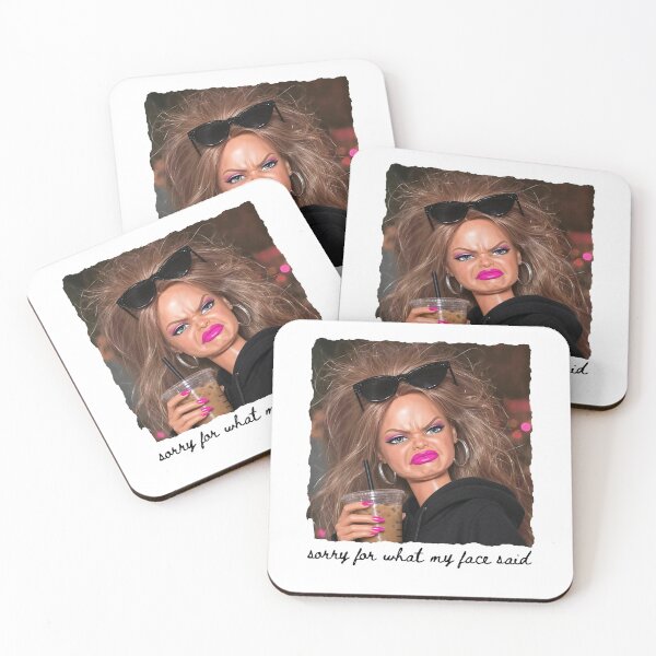 Item preview, Sorry for What My Face Said Doll Meme CoffeeHumor designed and sold by ImeldaSparks.