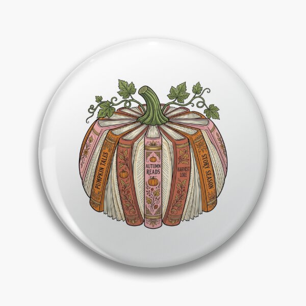 Item preview, Book Pumpkin Autumn Reads Vintage Fall Bookworm Cozy Bookish Illustration designed and sold by raedattia.