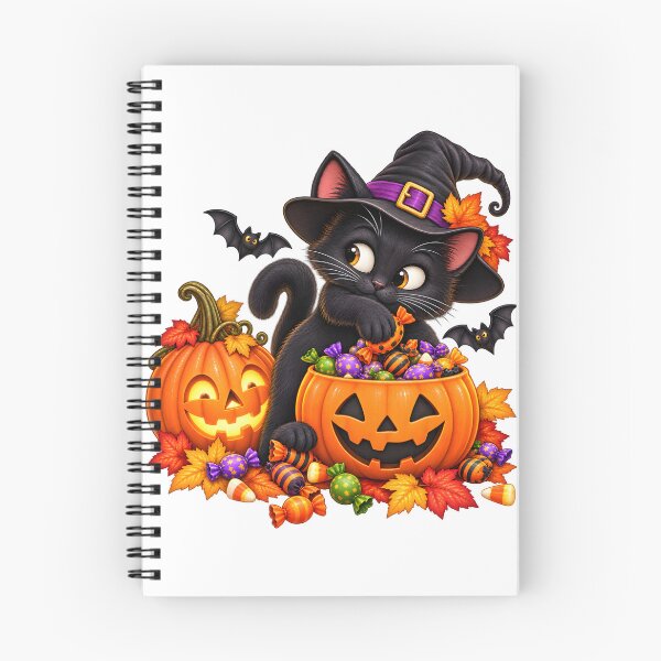 Item preview, Mischievous Halloween Cat – Sneaking Candy From the Pumpkin designed and sold by Clothes With Smiling Animals Walt Gral.