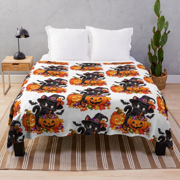 Item preview, Mischievous Halloween Cat – Sneaking Candy From the Pumpkin designed and sold by Clothes With Smiling Animals Walt Gral.