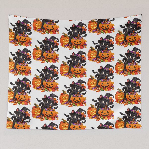 Item preview, Mischievous Halloween Cat – Sneaking Candy From the Pumpkin designed and sold by Clothes With Smiling Animals Walt Gral.