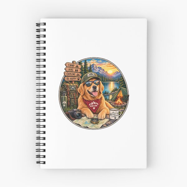 Item preview, Golden Retriever Camping Adventure Vintage Badge designed and sold by lovepower.