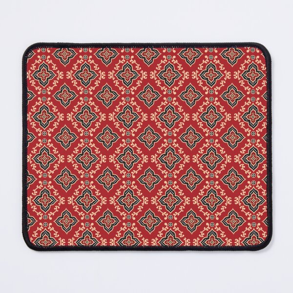 Item preview, Traditional Red Damask Pattern - Vintage Ethnic Geometric Floral Tile Design designed and sold by Elite Wall Art.