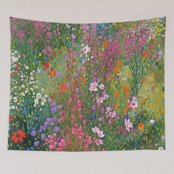 Item preview, Gustav Klimt Flower Garden Vivid Seamless Flowers Vintage Floral Patterns Digital Art Illustration designed and sold by Matt_Smith.