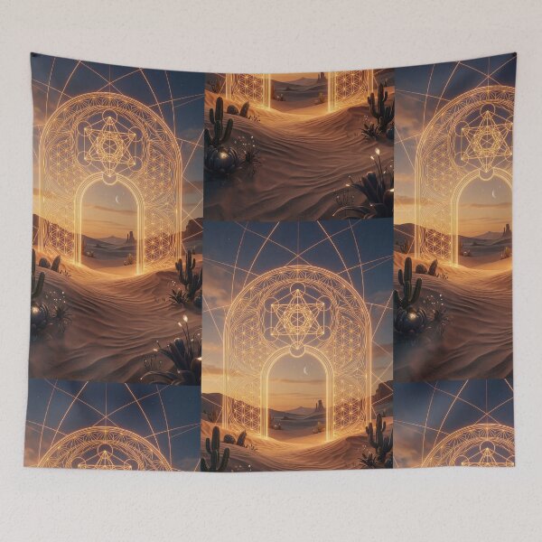 Item preview, Glowing Golden Sacred Geometry Desert Portal Gateway | Monkeybusiness designed and sold by monkeybusiness.pt.