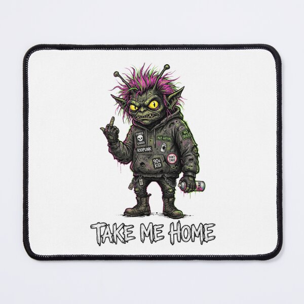 Item preview, Take Me Home - Punk Alien Gremlin with Spray Paint & Riot Hoodie Art designed and sold by StickVerse by Owais.