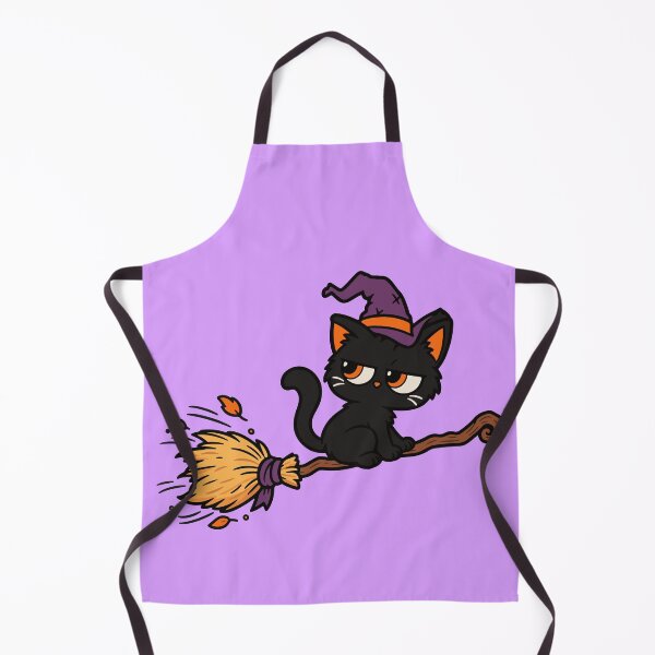 Item preview, Black Cat Witch Riding Broom Halloween designed and sold by MewMade.