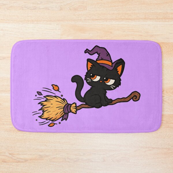 Item preview, Black Cat Witch Riding Broom Halloween designed and sold by MewMade.