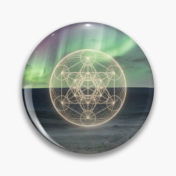 Item preview, Glowing Metatron's Cube Aurora Borealis Night | Monkeybusiness designed and sold by monkeybusiness.pt.