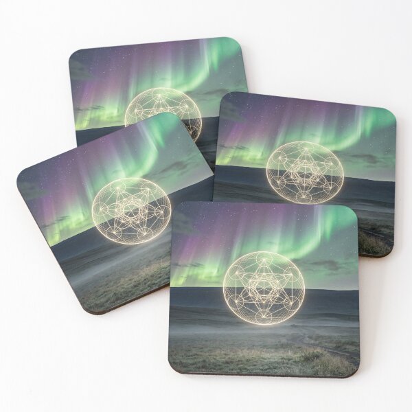 Item preview, Glowing Metatron's Cube Aurora Borealis Night | Monkeybusiness designed and sold by monkeybusiness.pt.