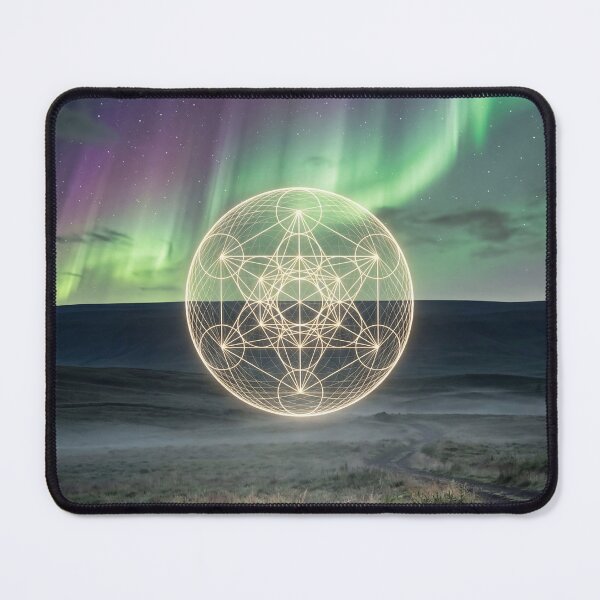 Item preview, Glowing Metatron's Cube Aurora Borealis Night | Monkeybusiness designed and sold by monkeybusiness.pt.