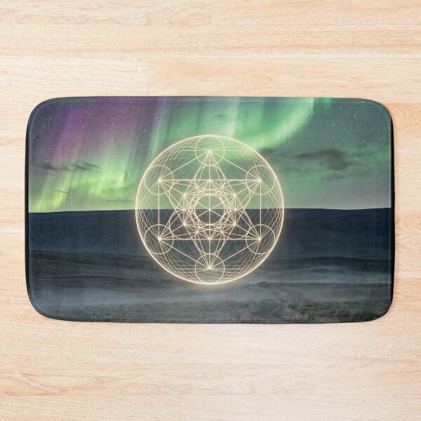 Item preview, Glowing Metatron's Cube Aurora Borealis Night | Monkeybusiness designed and sold by monkeybusiness.pt.