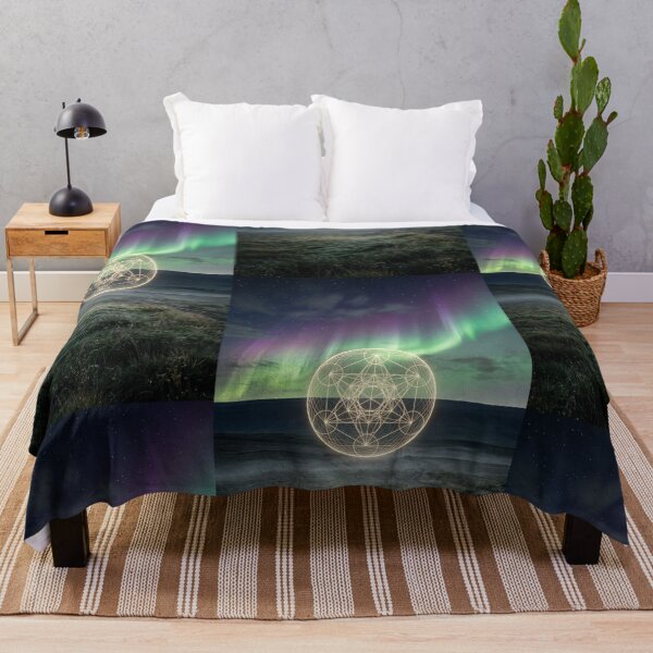 Item preview, Glowing Metatron's Cube Aurora Borealis Night | Monkeybusiness designed and sold by monkeybusiness.pt.