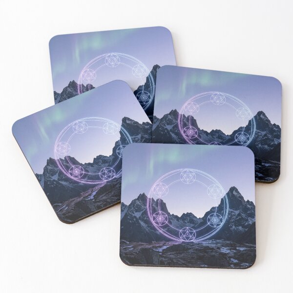 Item preview, Glowing Neon Sacred Geometry Mountain Aurora Portal | Monkeybusiness designed and sold by monkeybusiness.pt.