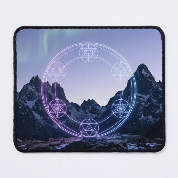 Item preview, Glowing Neon Sacred Geometry Mountain Aurora Portal | Monkeybusiness designed and sold by monkeybusiness.pt.