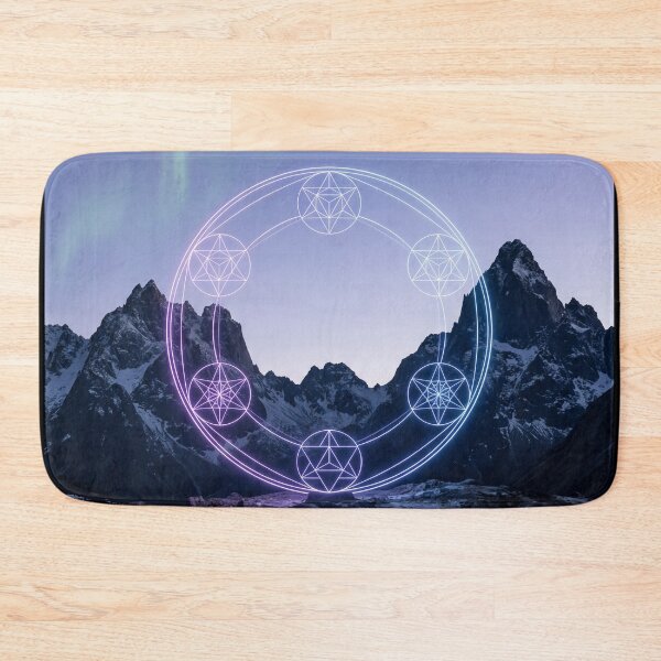 Item preview, Glowing Neon Sacred Geometry Mountain Aurora Portal | Monkeybusiness designed and sold by monkeybusiness.pt.