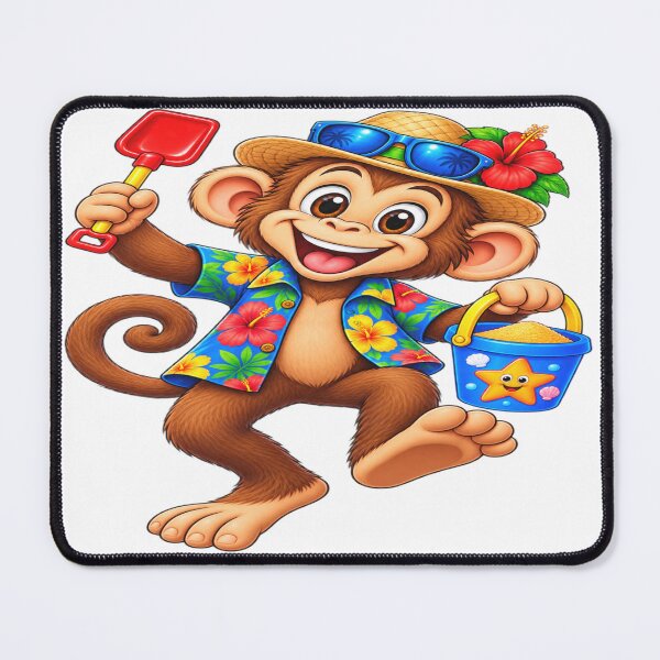Item preview, Monkey with bucket and spade for the beach designed and sold by JamesDunican.