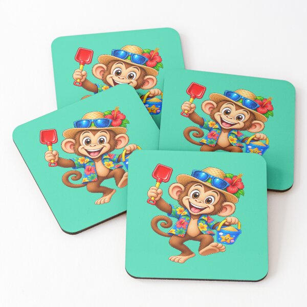 Item preview, Monkey with bucket and spade for the beach designed and sold by JamesDunican.