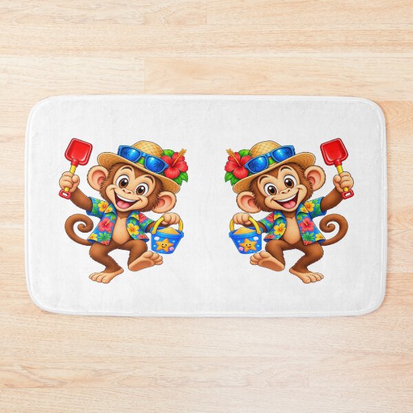 Item preview, Monkey with bucket and spade for the beach designed and sold by JamesDunican.