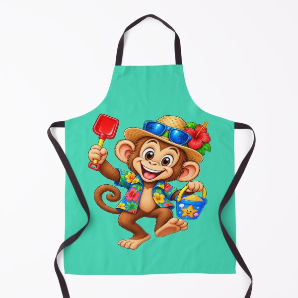 Item preview, Monkey with bucket and spade for the beach designed and sold by JamesDunican.