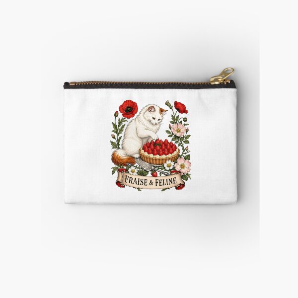 Item preview, Strawberry Feline White Cat Strawberry Tart designed and sold by Old's Cool Cat Studio.