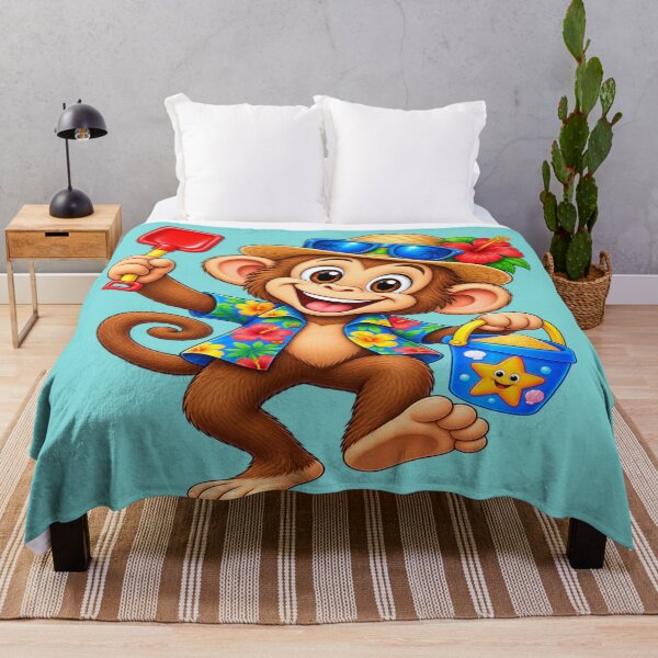 Item preview, Monkey with bucket and spade for the beach designed and sold by JamesDunican.