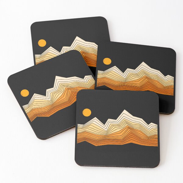 Item preview, Geometric Sunset Mountain Line Art designed and sold by YarningsandYear.