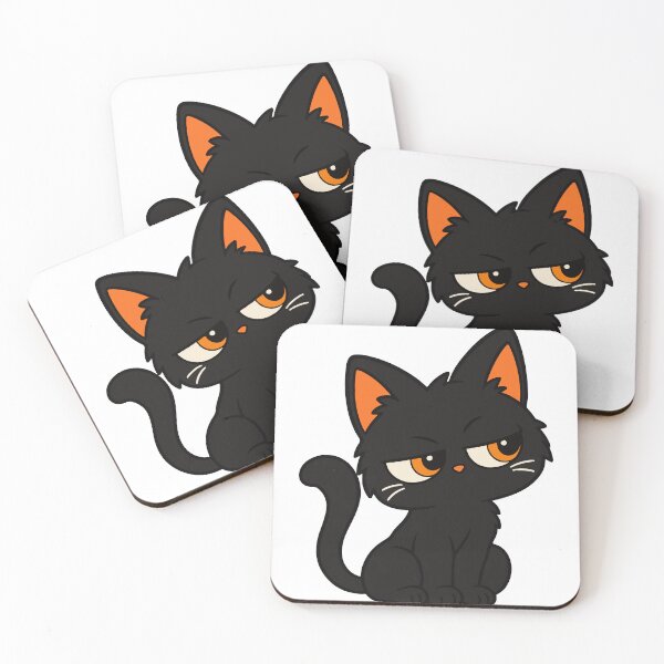 Item preview, Simple Black Cat Orange Eyes Cute Spooky designed and sold by MewMade.