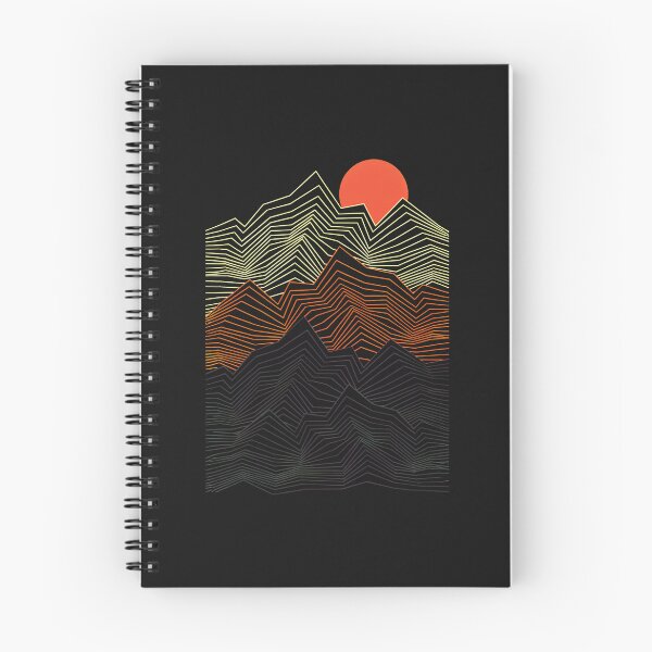 Item preview, Geometric Mountain Sunset Line Art designed and sold by YarningsandYear.