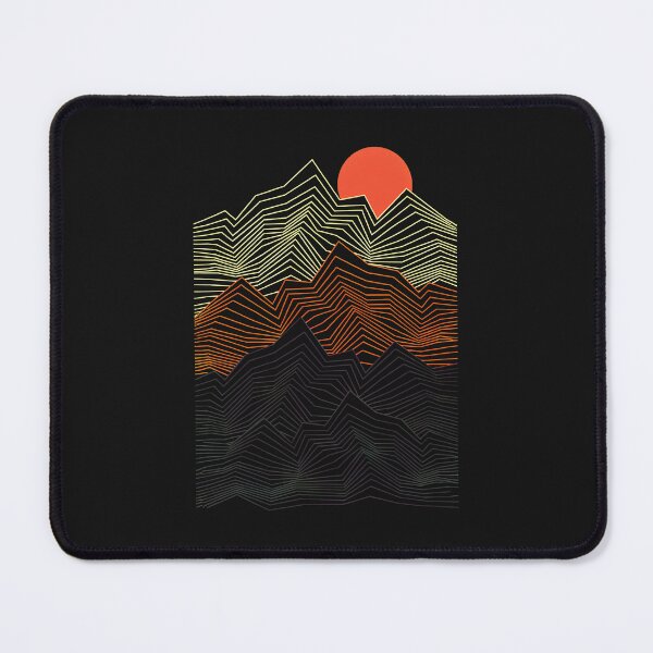 Item preview, Geometric Mountain Sunset Line Art designed and sold by YarningsandYear.