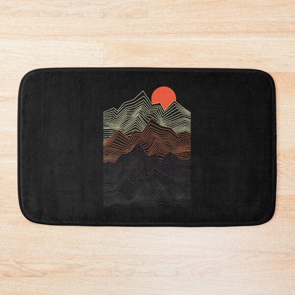 Item preview, Geometric Mountain Sunset Line Art designed and sold by YarningsandYear.