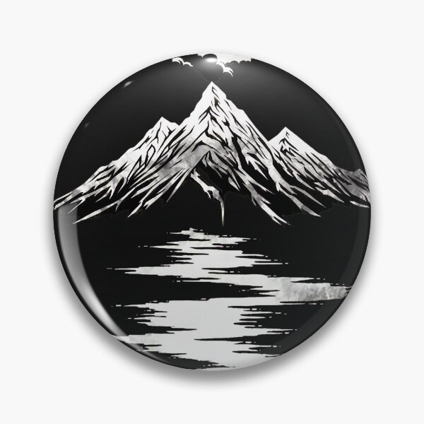 Item preview, Moonlit Mountain Reflection Art designed and sold by YarningsandYear.