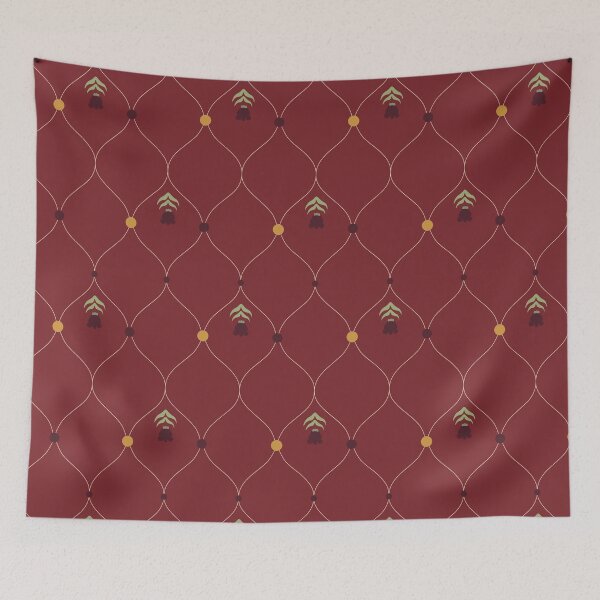 Item preview, Thai Crown Flower Lattice – Oxblood Heritage Floral Pattern designed and sold by NATHA PALETTE.