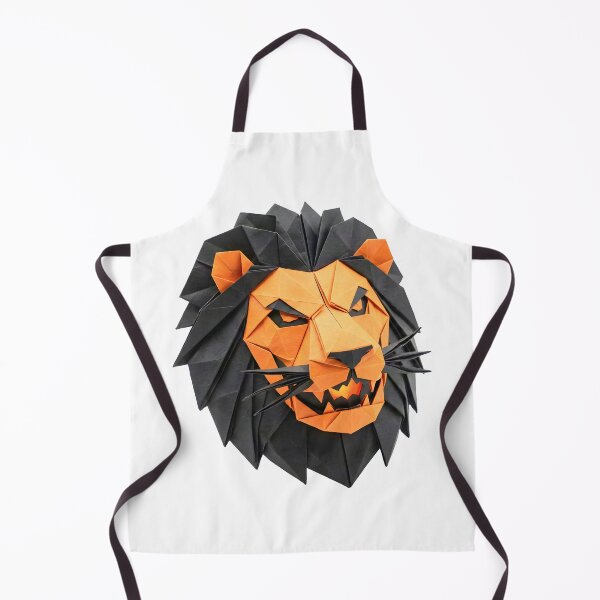 Item preview, Fierce Halloween Lion Head - Orange and Black Low Poly Art designed and sold by Marcu Ioachim.
