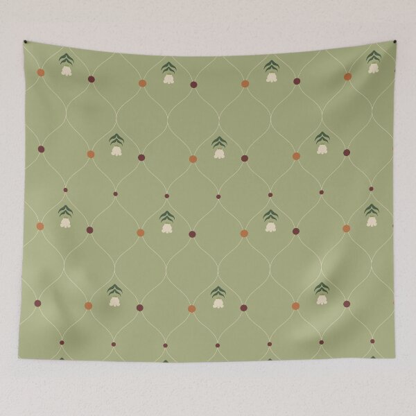Item preview, Thai Crown Flower Lattice – Sage Green Botanical Pattern designed and sold by NATHA PALETTE.