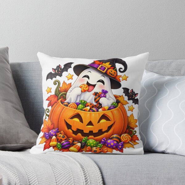 Item preview, Happy Halloween Ghost – Pumpkin Candy Treat designed and sold by Clothes With Smiling Animals Walt Gral.