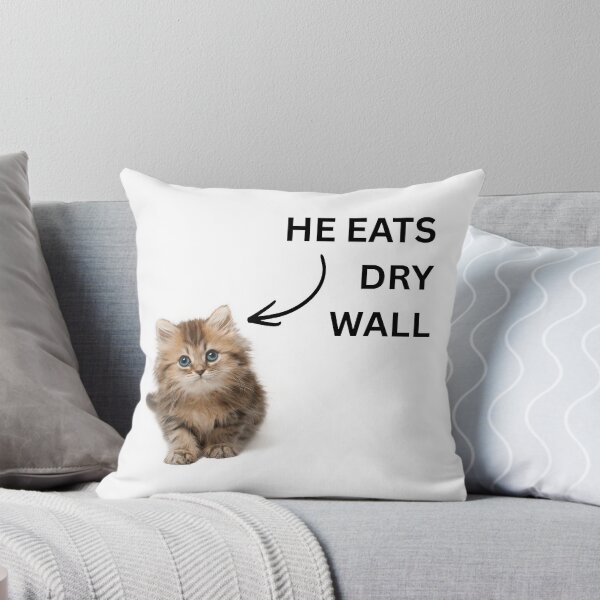 Item preview, he eats dry wall cat meme designed and sold by Earlrose.