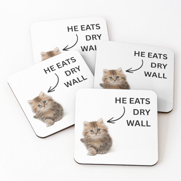 Item preview, he eats dry wall cat meme designed and sold by Earlrose.