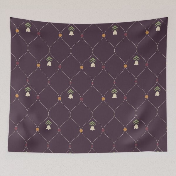 Item preview, Thai Crown Flower Lattice – Smoked Plum Dark Floral Pattern designed and sold by NATHA PALETTE.