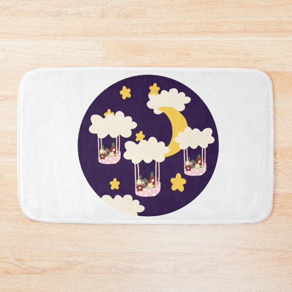 Item preview, Hand-Drawn Cloud Moon Flower Balloon Night Sky designed and sold by Tanapan2529.