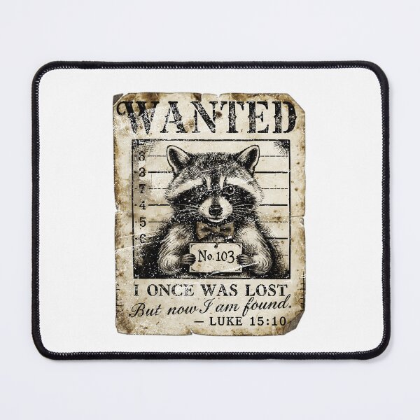 Item preview, Vintage Wanted Raccoon Mugshot Christian Luke 15:10 Quote Design designed and sold by SEINENGAPPI18.