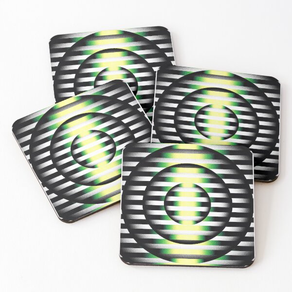 Item preview, Scanline - Abstract Spherical Op-Art & Kinetic Green Scanline Pattern designed and sold by BrokenBill.