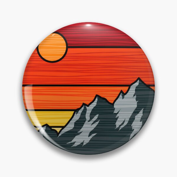 Artikelvorschau, Retro-Grafik: Sonnenuntergangskreis in den Bergen entworfen und verkauft von YarningsandYear.