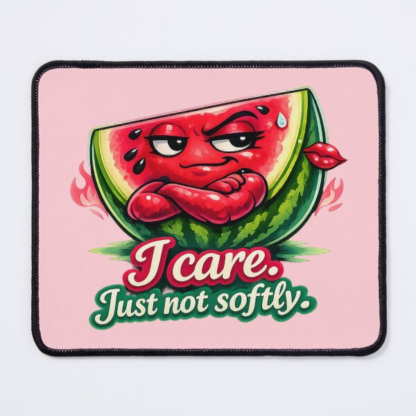 Item preview, I Care, Just Not Softly – Bold Watermelon Cartoon designed and sold by Sommium .