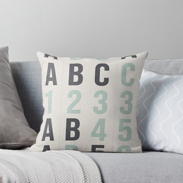 Item preview, Modern Alphabet and Numbers Typography Seamless Pattern - Educational Kids Textile and Pillow Print designed and sold by Nubian Style.