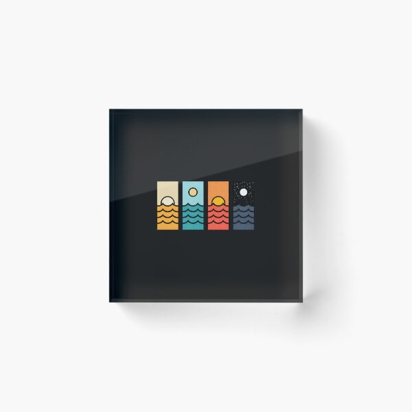 Item preview, Sunrise Sunset Moon Waves Minimalist Art Panels designed and sold by ruddenlrpruit.