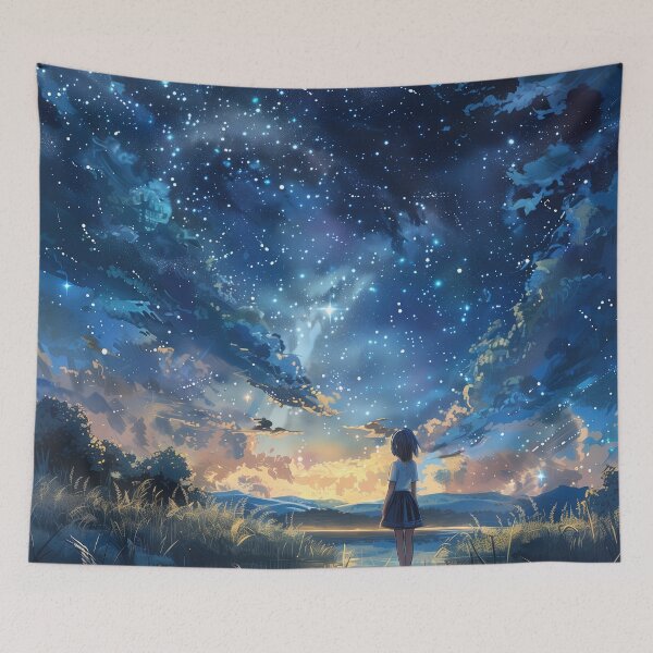 Item preview, Between Sunset and Starlight | Dreamy Anime Scenery designed and sold by bella-rosa87.